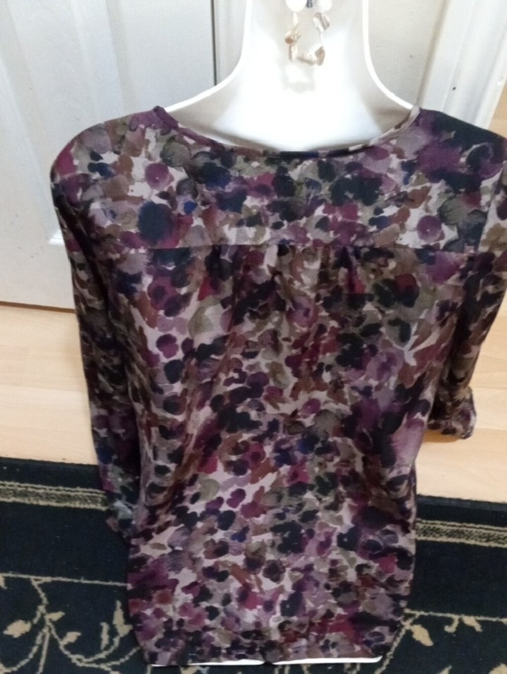 Mexx Purple and Olive Floral Long-Sleeve Blouse - Picture 5 of 7